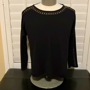 Westport Black Sweater with Metallic Accents
